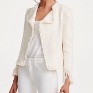 Club Monaco NWT Kaytte Fringe Jacket White Size 2